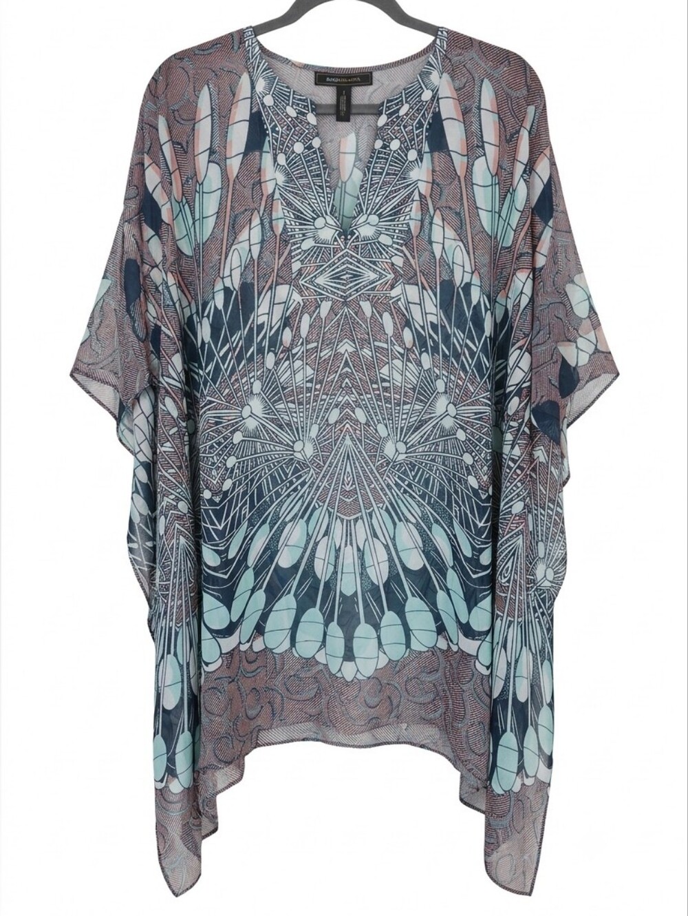 BCBGMAXAZRIA Geometric Print Swim Cover-Up Kaftan | M/L